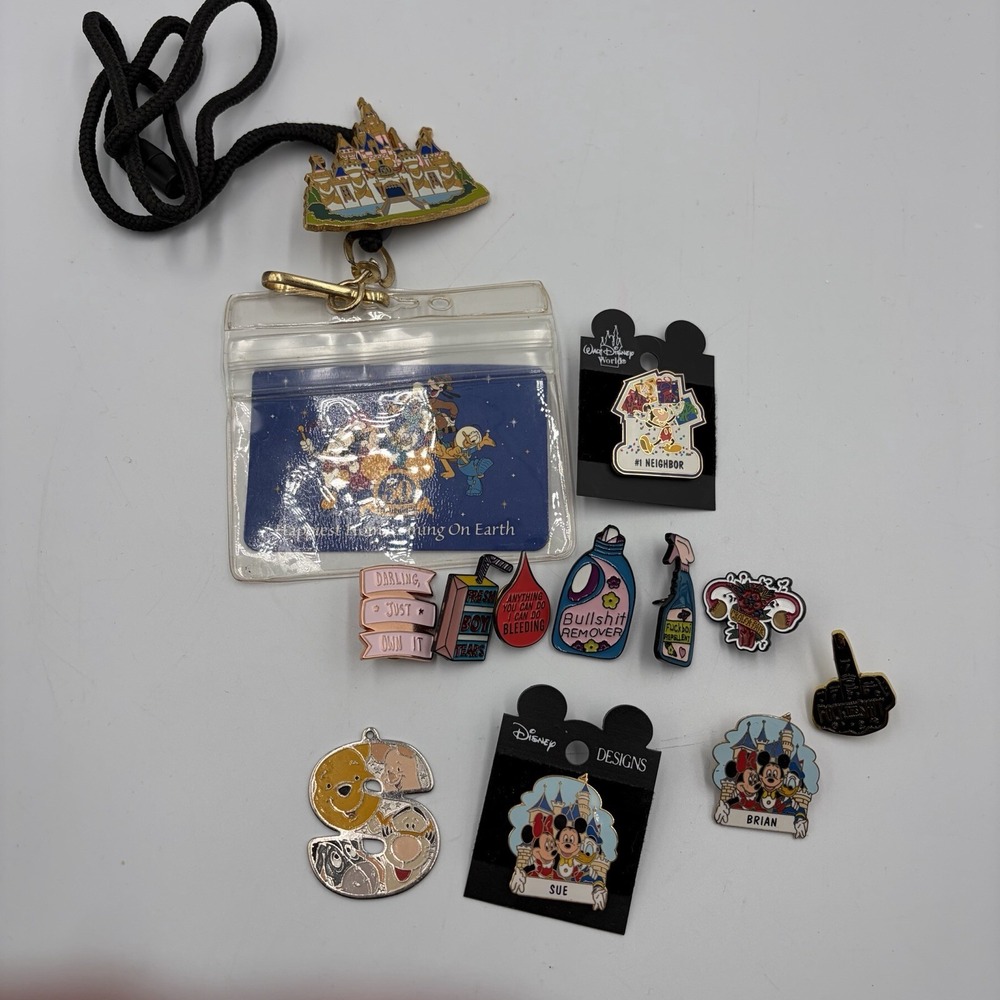Disneyland‎ 50th Anniversary Sleeping Beauty Castle Pin Lot Disney Humor Pins